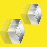 SuperDym-Magnete C10 Extra-Strong, Cube-Design, silber, 2 Stück