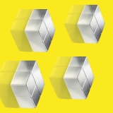 SuperDym-Magnete C10 Extra-Strong, Cube-Design, silber, 4 Stück