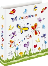 Zeugnisringbuch Schmetterlinge - A4, 4 Ring-Mechanik