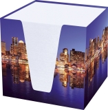 Notizklotz Skyline - 900 Blatt, 70 g/qm, weiß, 92 x 92 x 92 mm