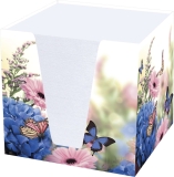 Notizklotz Hortensie - 900 Blatt, 70 g/qm, weiß, 92 x 92 x 92 mm