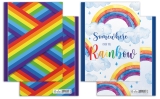 Notizbuch Rainbow - A4, blanko, 96 Blatt, sortiert