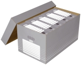 Transportbox tric maxi - stabile Wellpappe, Archivierung / Transport von Hängeregistraturen A4, grau/weiß