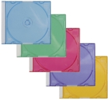 CD-Boxen Standard - Slim Line für 1 CD/DVD, farbig sortiert, Packung mit 25 Stück