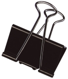 Foldback-Klammern - 24 mm, Klemmvolumen 9 mm, schwarz, 10 Stück