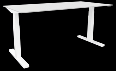 Schreibtisch elektrisch höhenverstellbar, 160x80cm, grau/weiß