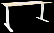 Schreibtisch elektrisch höhenverstellbar, 160x80cm, ahorn/weiß