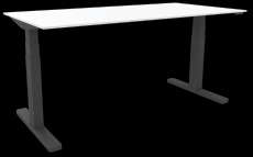 Schreibtisch elektrisch höhenverstellbar, 160x80cm, grau/schwarz