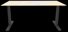 Schreibtisch elektrisch höhenverstellbar, 160x80cm, ahorn/schwarz