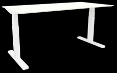 Schreibtisch elektrisch höhenverstellbar, 180x80cm, weiß/weiß