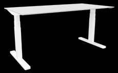 Schreibtisch elektrisch höhenverstellbar, 180x80cm, grau/weiß