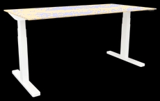 Schreibtisch elektrisch höhenverstellbar, 180x80cm, ahorn/weiß