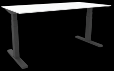 Schreibtisch elektrisch höhenverstellbar, 180x80cm, grau/schwarz
