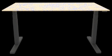 Schreibtisch elektrisch höhenverstellbar, 180x80cm, ahorn/schwarz