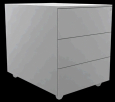 Rollcontainer 3 Laden, Stahl, schwarz