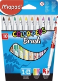 Pinselfilzstift ColorPeps Brush - farbig sortiert, 10 Stück in Blisterschachtel