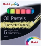 Öl-Pastellkreide - 6 Stück, neon sortiert, Kartonetui