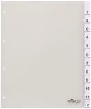 Register, Hartfolie, transparent, DIN A4, Überbreite, 230/245 x 297 mm, 12 Blatt