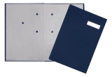 Unterschriftsbuch - 5 Fächer, Karton mit Stoffeinband, blau