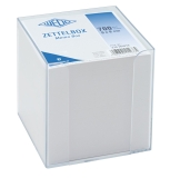 Zettelbox 9,5x9,5cm gefüllt glasklar
