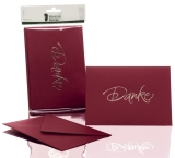 Briefkarte Danke - B6 HD, 5 Karten/5 Umschläge, rosso