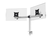 Monitorwandhalter mit Arm für 2 Monitore - silber, Tischklemme