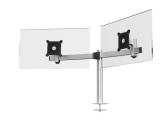 Monitorwandhalter mit Arm für 2 Monitore - silber, Tischdurchführung