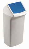 Abfallbehälter DURABIN 40L + Schwingklappe - weiß/blau