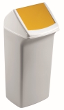 Abfallbehälter DURABIN 40L + Schwingklappe - weiß/gelb