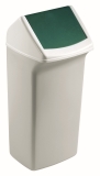 Abfallbehälter DURABIN 40L + Schwingklappe - weiß/grün