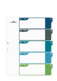 Ordnerregister - 1 - 5, PP, A4+, 5 Blatt + Indexblatt, weiß/farbig