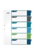 Ordnerregister - 1 - 6, PP, A4+, 6 Blatt + Indexblatt, weiß/farbig