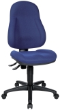 Bürodrehstuhl Wellpoint 10 ohne Armlehnen - blau, ohne Armlehnen, Sicherheitsdoppelrollen für alle Böden