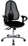 Bürodrehstuhl Open Point SY Deluxe - schwarz, mit Armlehnen, Sicherheitsdoppelrollen für alle Böden