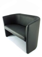 Clubsessel 2er, Leder, schwarz