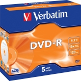 DVD-R Jewelcase - 4,7GB/120Min, 16-fach, 5 Stück