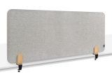 ELEMENTS Tischtrennwand akustik Pinboard - 60 x 160 cm, grau, Klammern